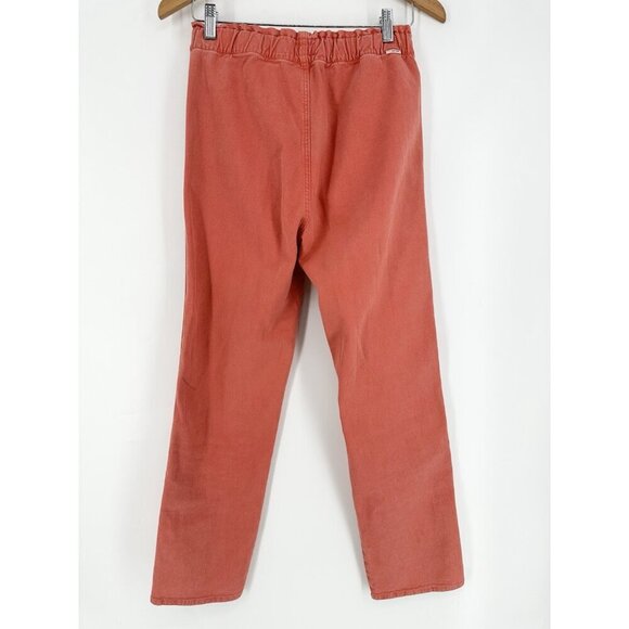 MOTHER The Springy High Rise Straight Leg Hot Coral Ankle Jeans Womens 28 Read - Picture 8 of 15